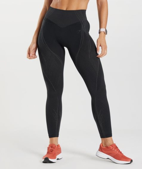 Legginsy Gymshark Apex Seamless Damskie Czarne | PL 316HLF